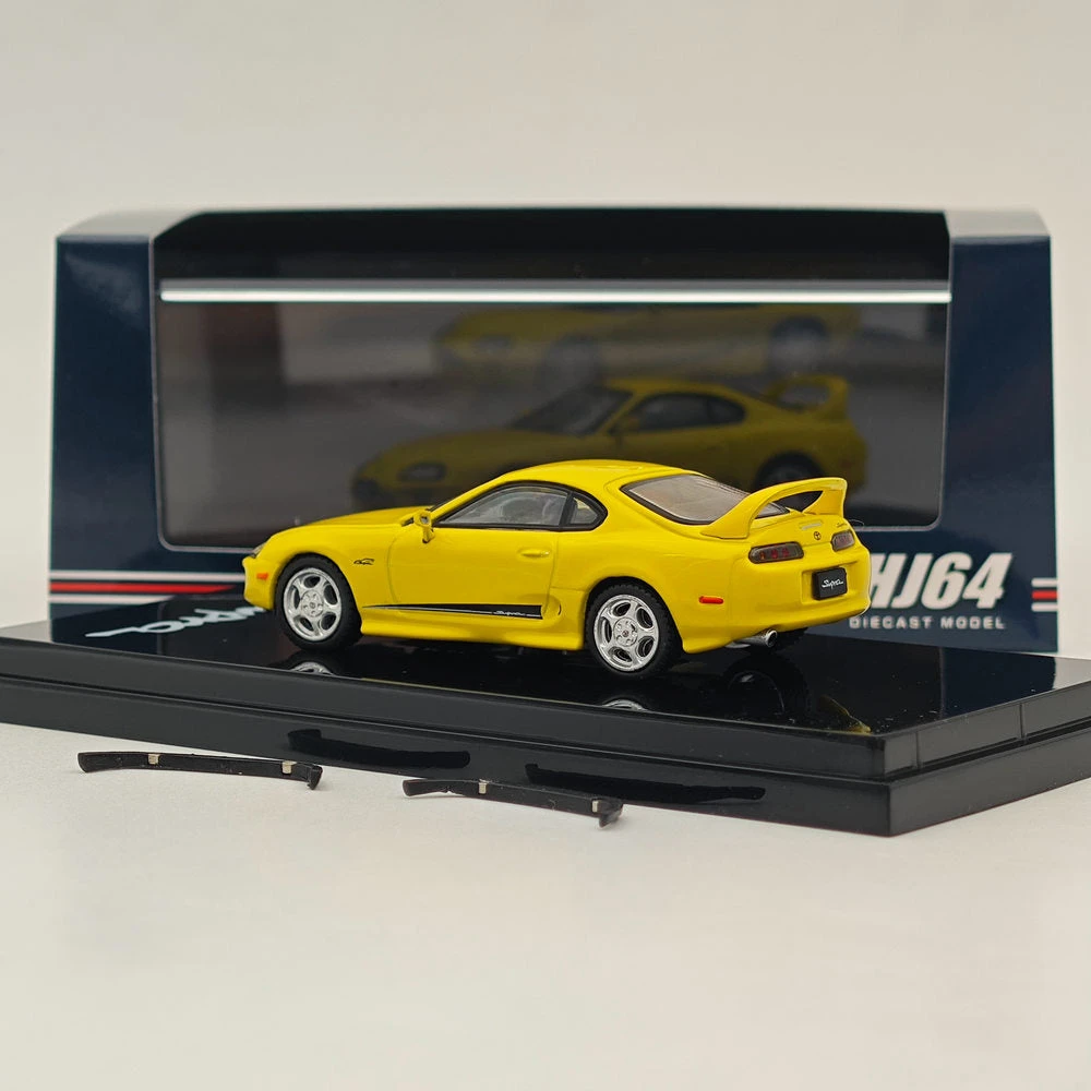 Hobby Japan 1/64 Toyota SUPRA RZ JZA80 GENUINE CUSTOMIZED VER With ActiveSpoiler Yellow HJ643042Y Diecast Models Car Collection 7 Hobby Japan 1/64 Toyota SUPRA RZ JZA80 GENUINE CUSTOMIZED VER With ActiveSpoiler Yellow HJ643042Y Diecast Models Car Collection - Image 7