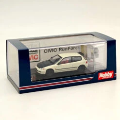 Hobby Japan 1/64 Honda CIVIC (EG6) JDM Style Customized Version With Engine Display Model White HJ642017AW Diecast Models Car Collection