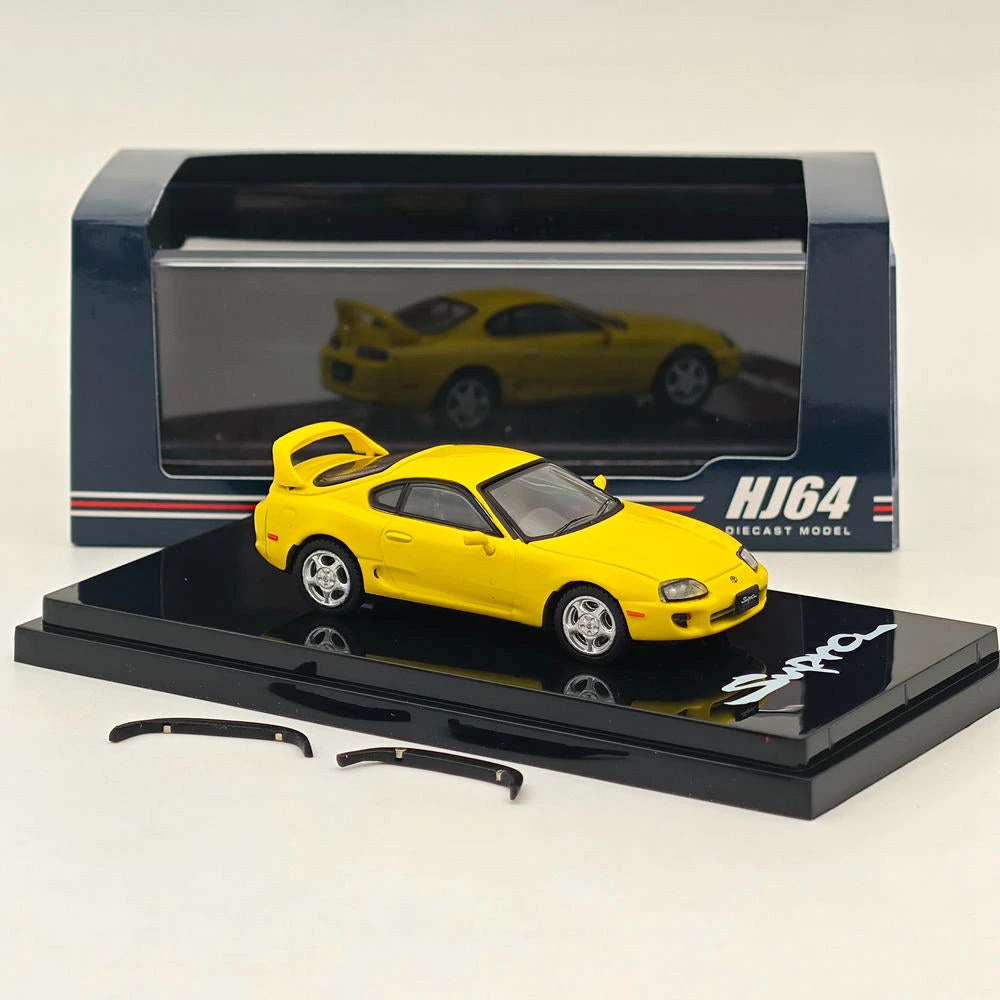 Hobby Japan 1/64 Toyota SUPRA RZ JZA80 With Active Spoiler Parts Yellow HJ642042Y Diecast Models Car Collection 3 Hobby Japan 1/64 Toyota SUPRA RZ JZA80 With Active Spoiler Parts Yellow HJ642042Y Diecast Models Car Collection - Image 3