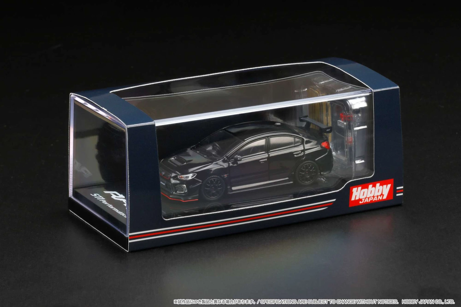 Hobby Japan 1:64 Subaru WRX STI RA-R Full-Option / With Engine Display Model In Crystal Black Silica 3 Hobby Japan 1:64 Subaru WRX STI RA-R Full-Option / With Engine Display Model In Crystal Black Silica - Image 3