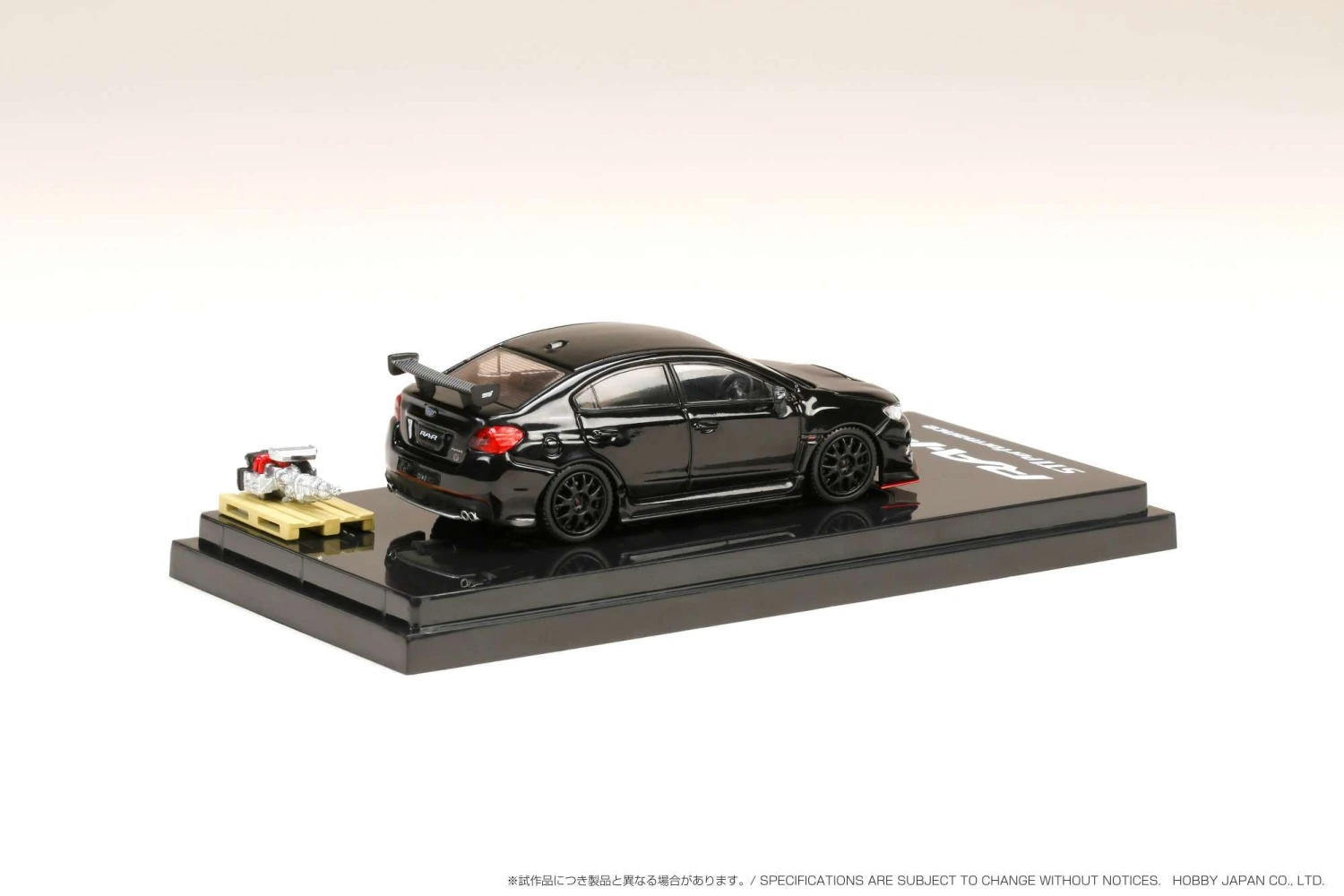 Hobby Japan 1:64 Subaru WRX STI RA-R Full-Option / With Engine Display Model In Crystal Black Silica 2 Hobby Japan 1:64 Subaru WRX STI RA-R Full-Option / With Engine Display Model In Crystal Black Silica - Image 2