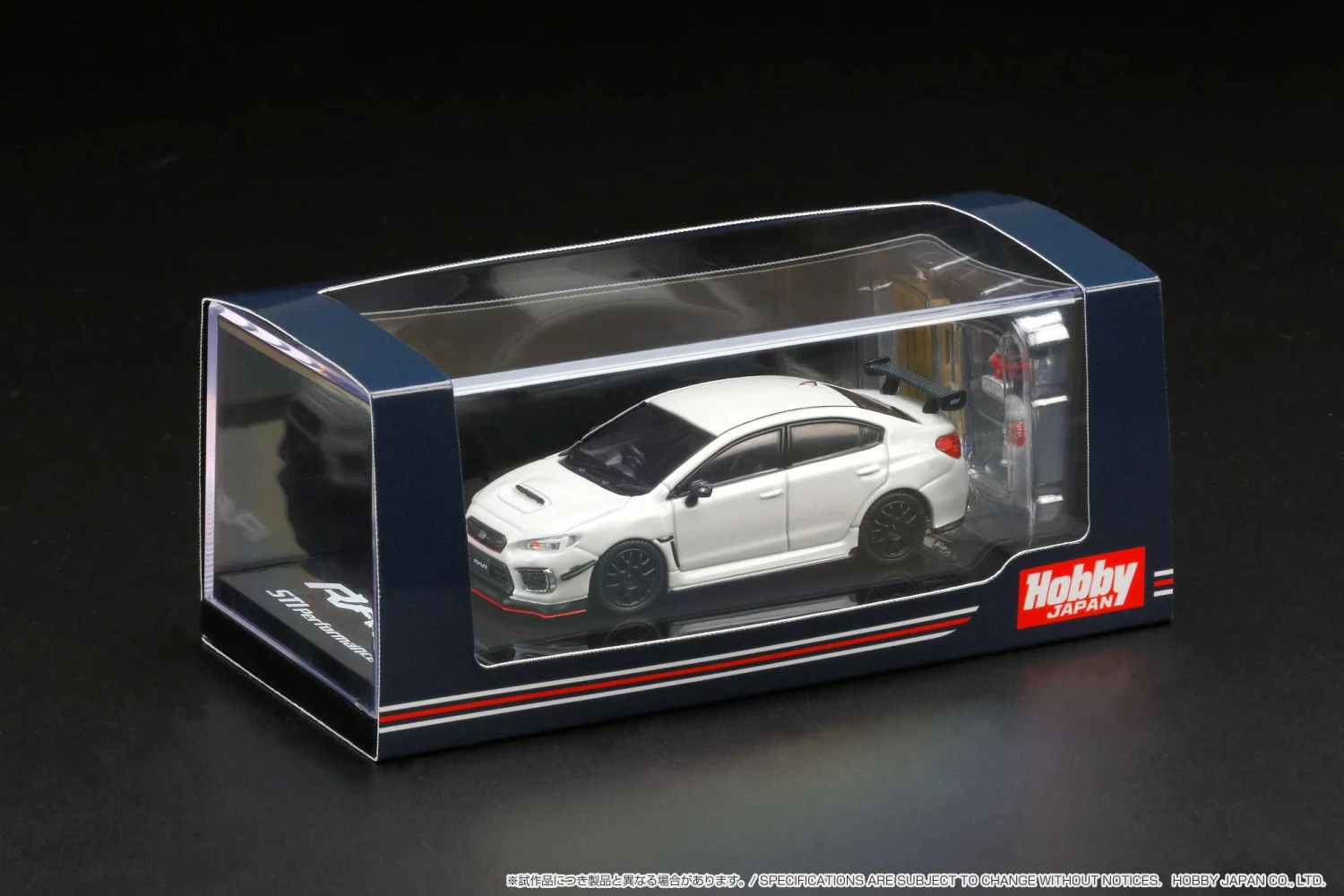 Hobby Japan 1:64 Subaru WRX STI RA-R Full-Option / With Engine Display Model In Crystal White Pearl 3 Hobby Japan 1:64 Subaru WRX STI RA-R Full-Option / With Engine Display Model In Crystal White Pearl - Image 3