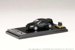 Hobby Japan 1:64 Honda CR-X SiR (EF8) 1989 With Engine Display Model In Black