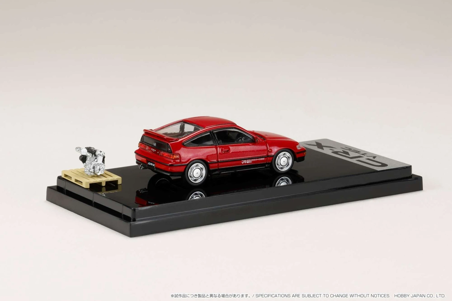 Hobby Japan 1:64 Honda CR-X SiR (EF8) 1989 With Engine Display Model In Red Pearl 2 Hobby Japan 1:64 Honda CR-X SiR (EF8) 1989 With Engine Display Model In Red Pearl - Image 2