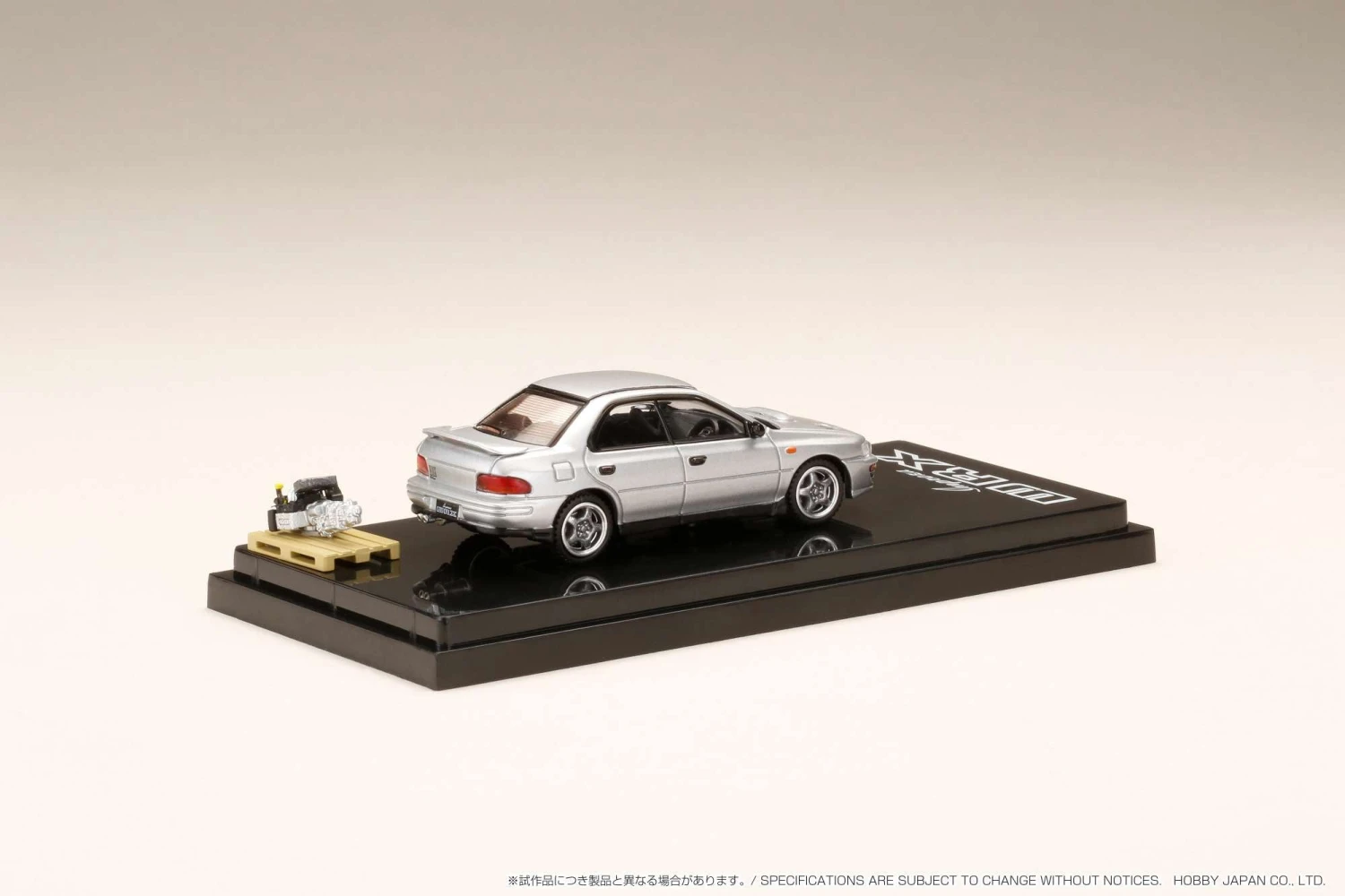 Hobby Japan 1:64 Subaru Impreza WRX (GC8) 1992 With Engine Display In Silver Metallic 2 Hobby Japan 1:64 Subaru Impreza WRX (GC8) 1992 With Engine Display In Silver Metallic - Image 2