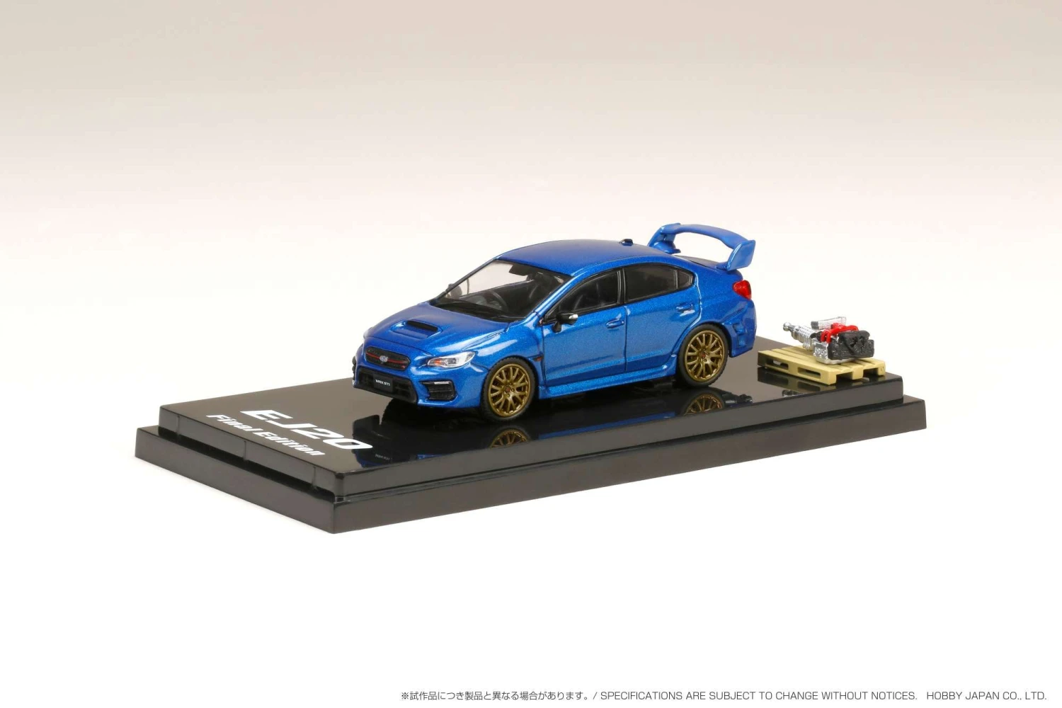 Hobby Japan 1:64 Subaru WRX STI EJ20 Final Edition With Engine Display Model In WR Blue Pearl 1 Hobby Japan 1:64 Subaru WRX STI EJ20 Final Edition With Engine Display Model In WR Blue Pearl