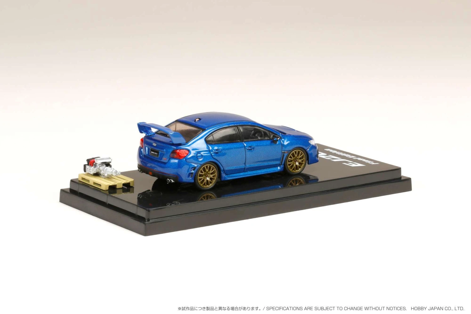 Hobby Japan 1:64 Subaru WRX STI EJ20 Final Edition With Engine Display Model In WR Blue Pearl 2 Hobby Japan 1:64 Subaru WRX STI EJ20 Final Edition With Engine Display Model In WR Blue Pearl - Image 2