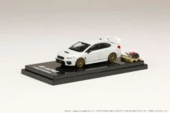 Hobby Japan 1:64 Subaru WRX STI EJ20 Final Edition With Engine Display Model In Crystal White Pearl
