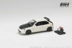 Hobby Japan 1:64 Honda Civic Type-R (EK9) Early Version Custom In Championship White With Engine Display