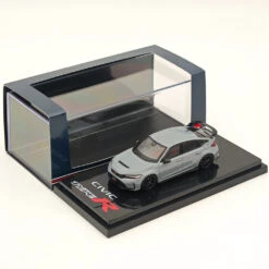 Hobby Japan 1:64 Honda CIVIC TYPE R (FL5) With Engine Display Model Sonic Gray Pearl HJ641063GM Diecast Models Car Collection