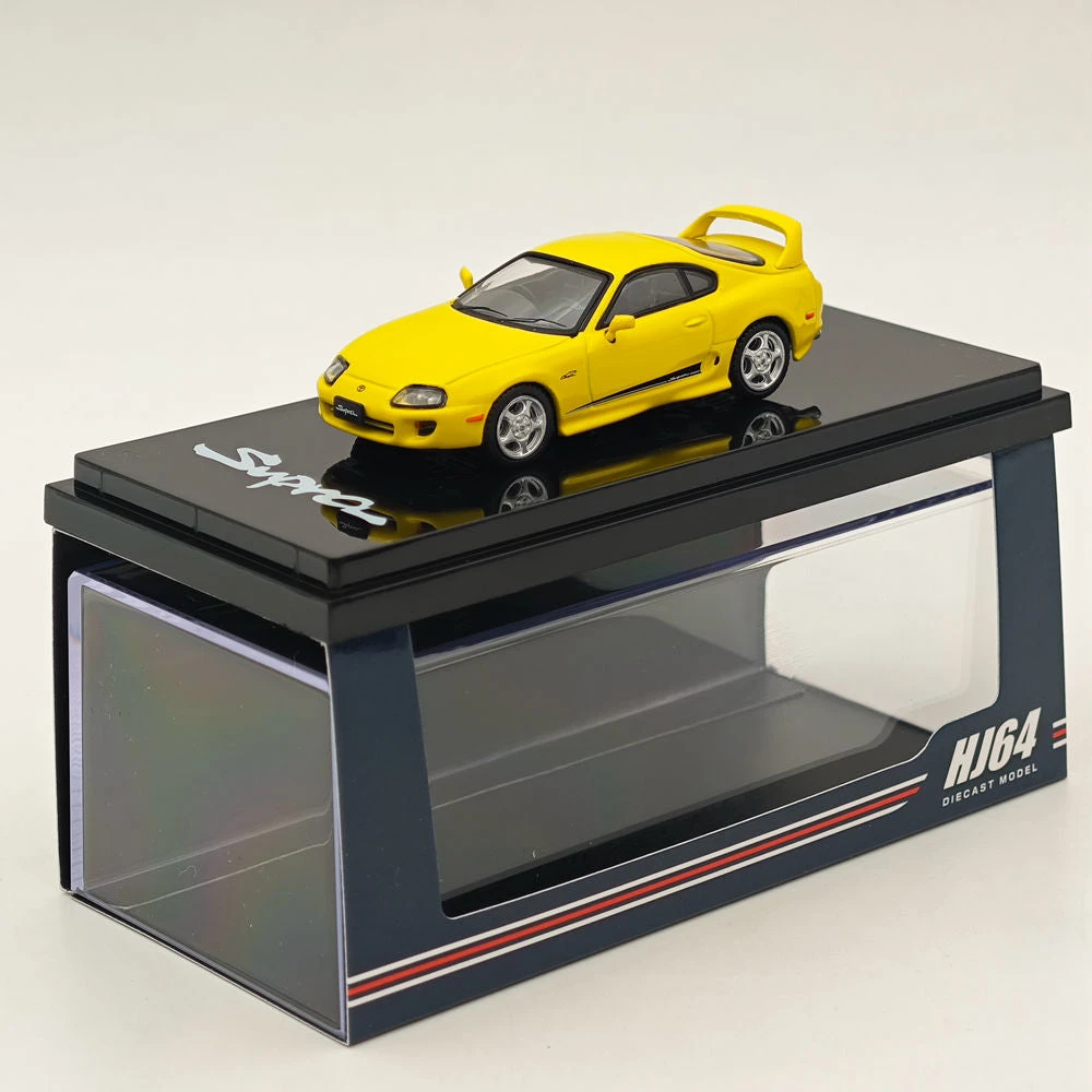 Hobby Japan 1/64 Toyota SUPRA RZ JZA80 GENUINE CUSTOMIZED VER With ActiveSpoiler Yellow HJ643042Y Diecast Models Car Collection 5 Hobby Japan 1/64 Toyota SUPRA RZ JZA80 GENUINE CUSTOMIZED VER With ActiveSpoiler Yellow HJ643042Y Diecast Models Car Collection - Image 5