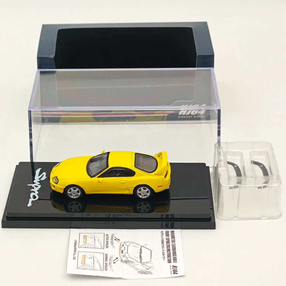 Hobby Japan 1/64 Toyota SUPRA RZ JZA80 With Active Spoiler Parts Yellow HJ642042Y Diecast Models Car Collection 8 Hobby Japan 1/64 Toyota SUPRA RZ JZA80 With Active Spoiler Parts Yellow HJ642042Y Diecast Models Car Collection - Image 8