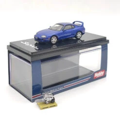 Hobby Japan 1/64 TOYOTA Supra RZ A80 With Engine Display Model HJ641042ABL Blue Limited Cast Iron Collection Toys Car Gift