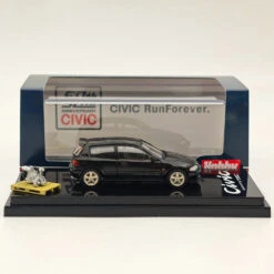 Hobby Japan 1/64 Honda CIVIC (EG6) Sir-S With Engine Display Model Granada Black(P) HJ641017SBK Diecast Models Car Collection